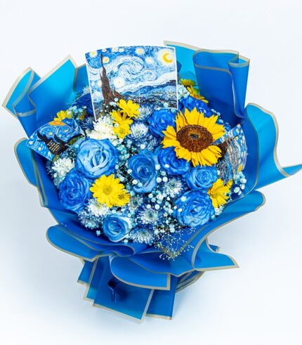 Bouquet Van Gogh Azul - Image 4