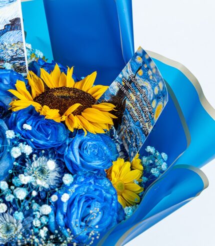 Bouquet Van Gogh Azul - Image 3